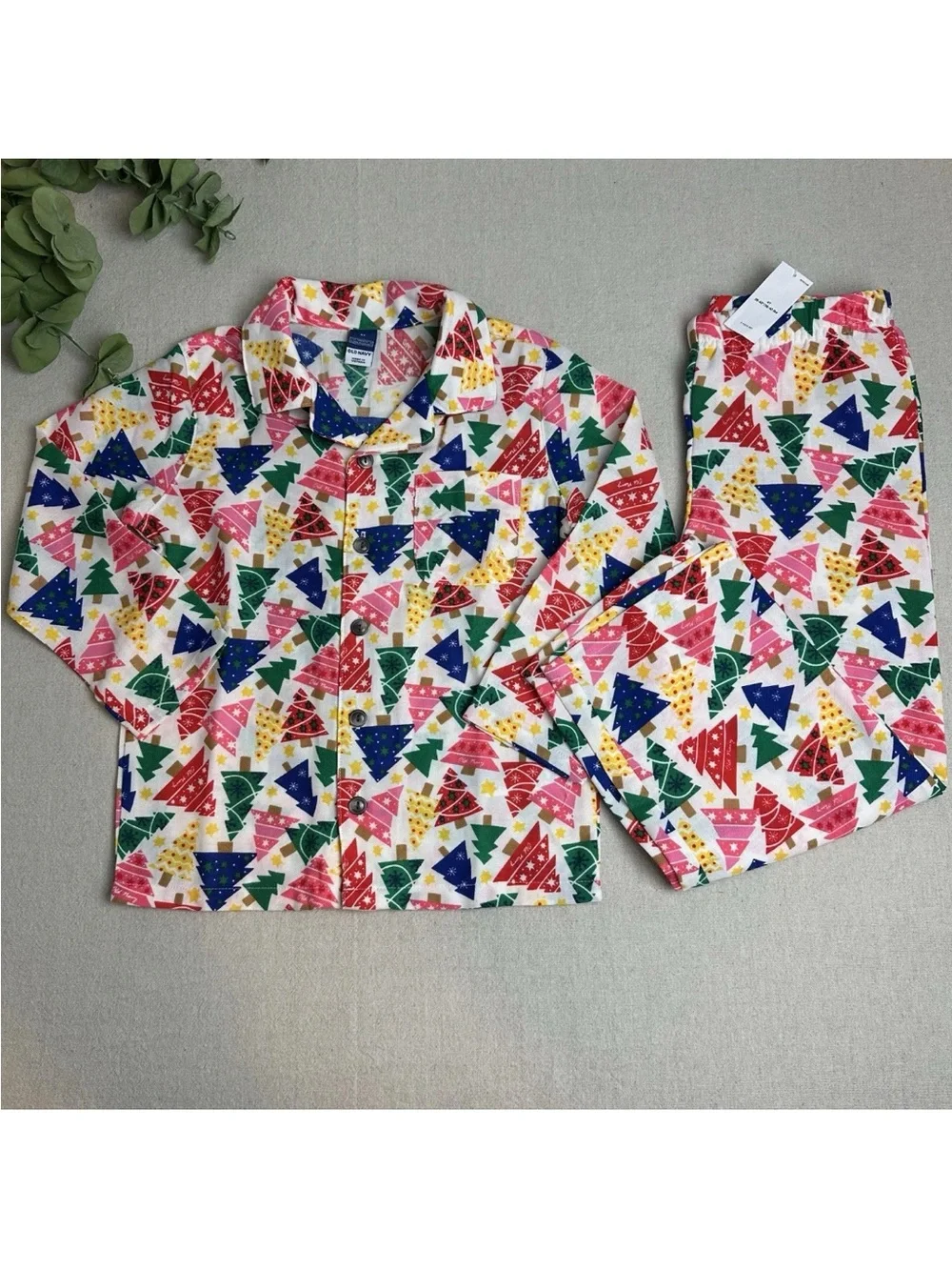 Old Navy Unisex Toddler Size 4T Christmas Tree Holiday Pajama Set NWT